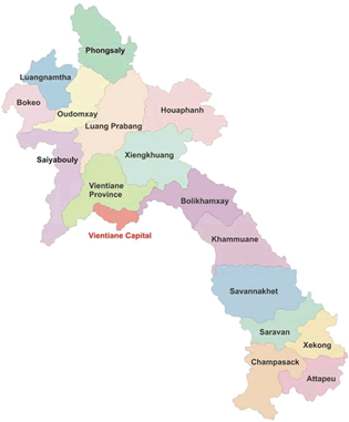 Laos Map Provinces